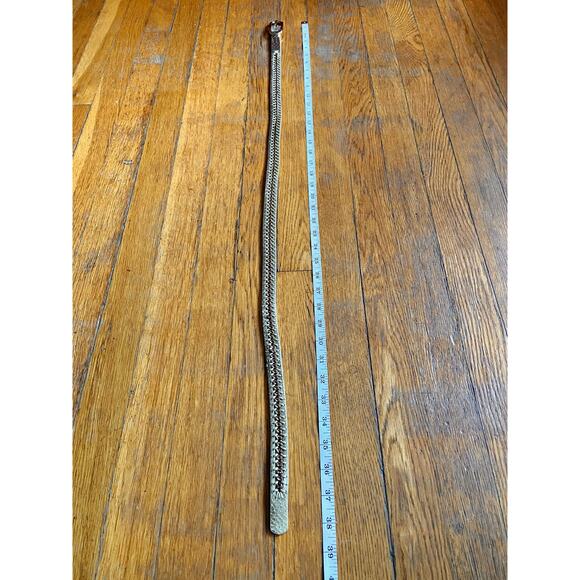 NINE WEST Gold Metallic Belt w/Chain Accent sz S - Picture 10 of 11